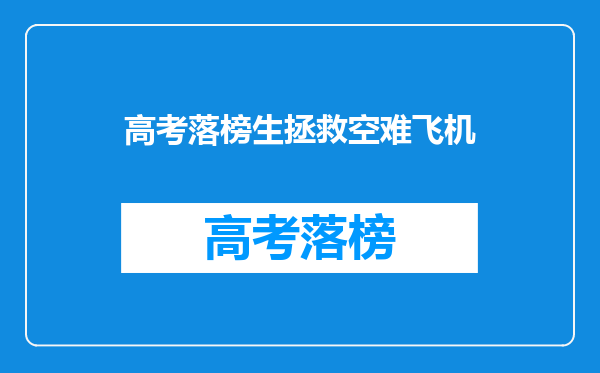 高考落榜生拯救空难飞机