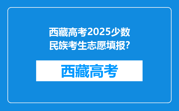 西藏高考2025少数民族考生志愿填报？
