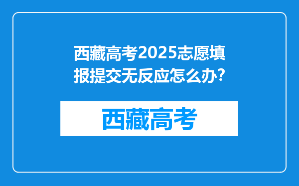 西藏高考2025志愿填报提交无反应怎么办？