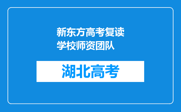 新东方高考复读学校师资团队