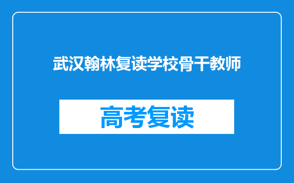 武汉翰林复读学校骨干教师