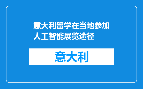 意大利留学在当地参加人工智能展览途径