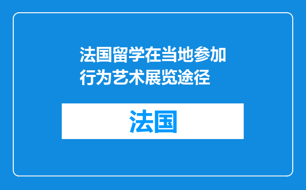 法国留学在当地参加行为艺术展览途径
