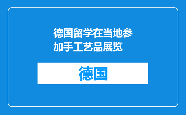 德国留学在当地参加手工艺品展览