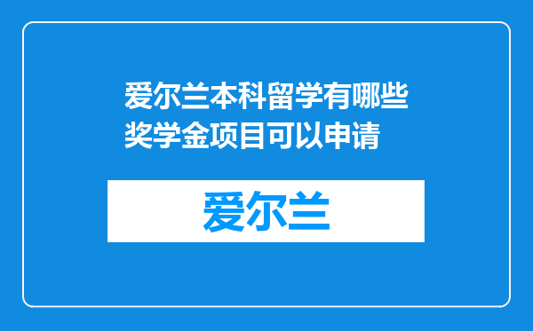 爱尔兰本科留学有哪些奖学金项目可以申请