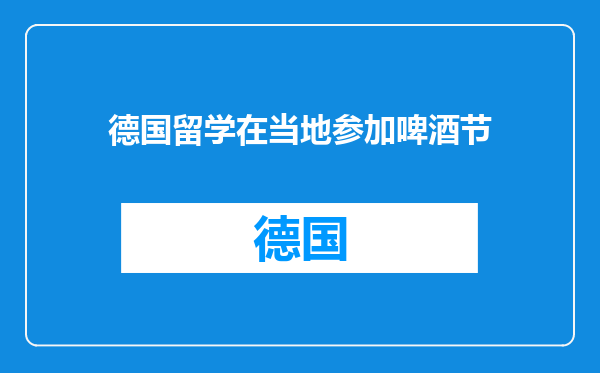 德国留学在当地参加啤酒节