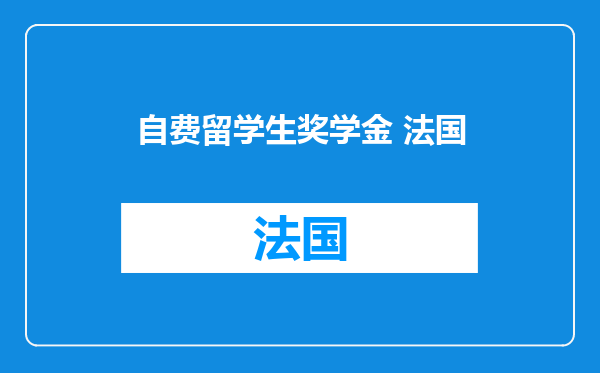 自费留学生奖学金 法国