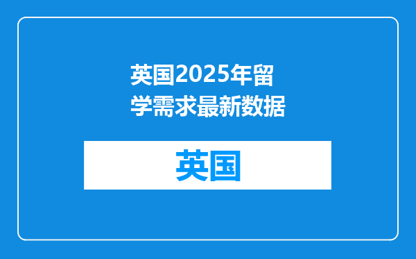 英国2025年留学需求最新数据