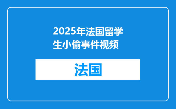 2025年法国留学生小偷事件视频