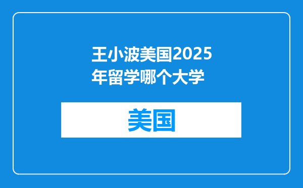 王小波美国2025年留学哪个大学