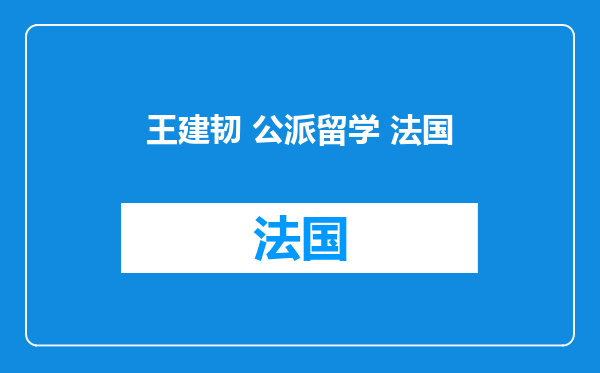 王建韧 公派留学 法国