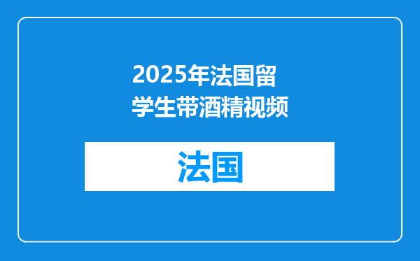 2025年法国留学生带酒精视频
