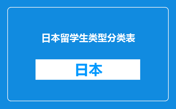 日本留学生类型分类表