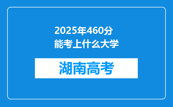 2025年460分能考上什么大学