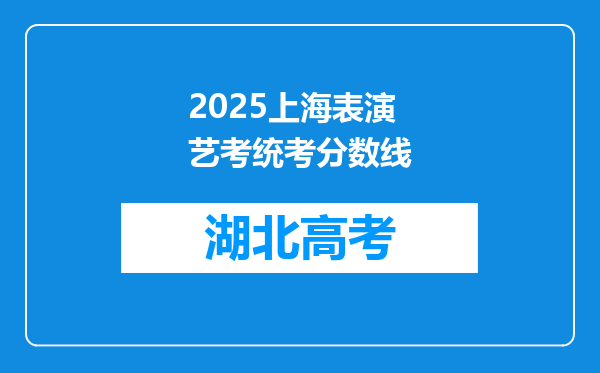 2025上海表演艺考统考分数线