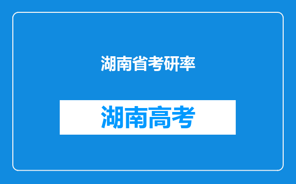 湖南省考研率