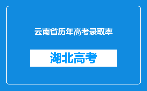云南省历年高考录取率