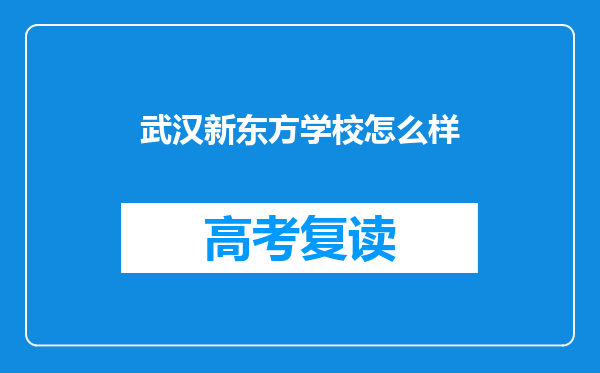 武汉新东方学校怎么样